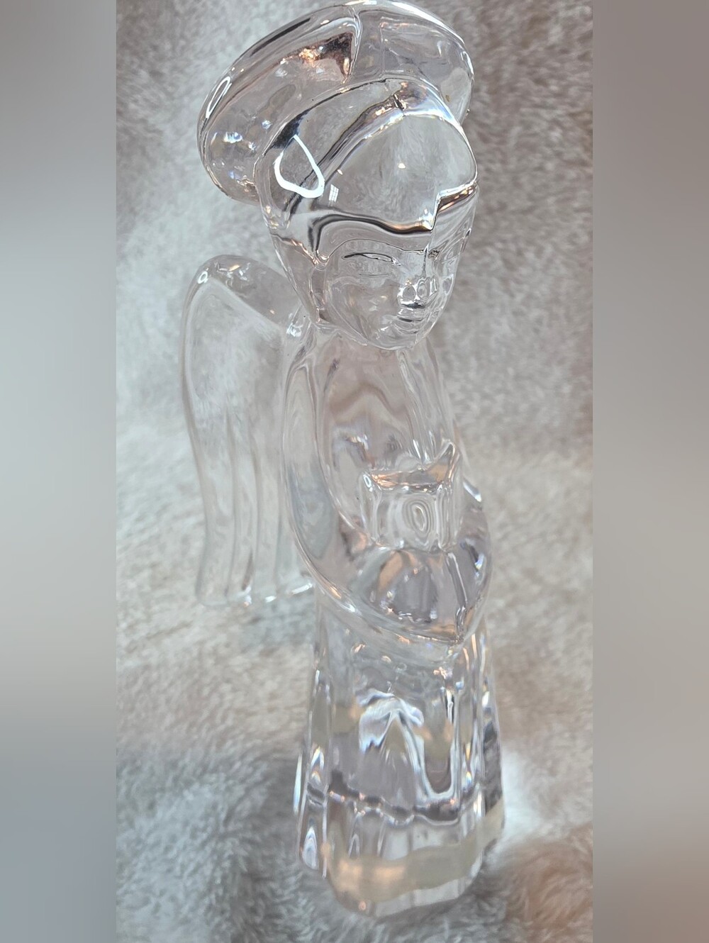 Handicraft Lead Crystal Angel Figurine Made in Japan 6”